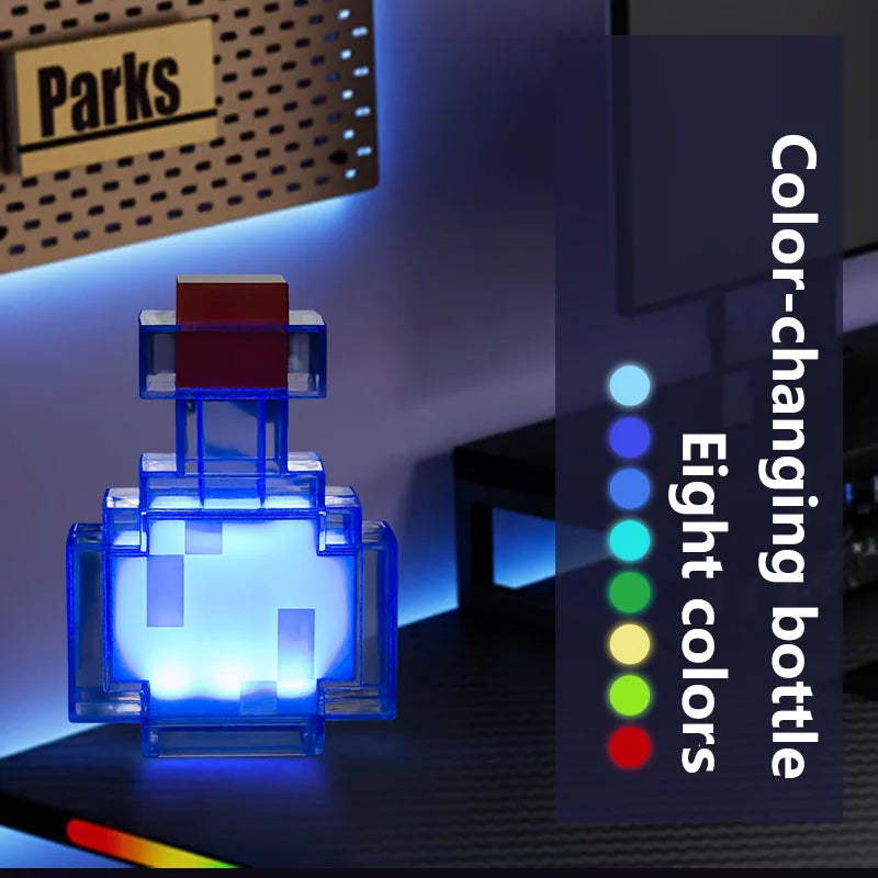 MC Game Butelka z lekarstwami LED Lampka nocna Gra Kreatywna zabawka Lampa akumulatorowa Sypialnia Dziecięca lampka nocna Dekoracja Lampka nocna