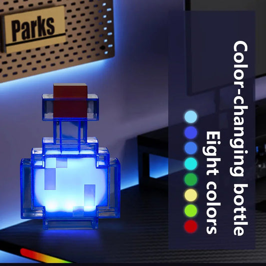 MC Game Butelka z lekarstwami LED Lampka nocna Gra Kreatywna zabawka Lampa akumulatorowa Sypialnia Dziecięca lampka nocna Dekoracja Lampka nocna